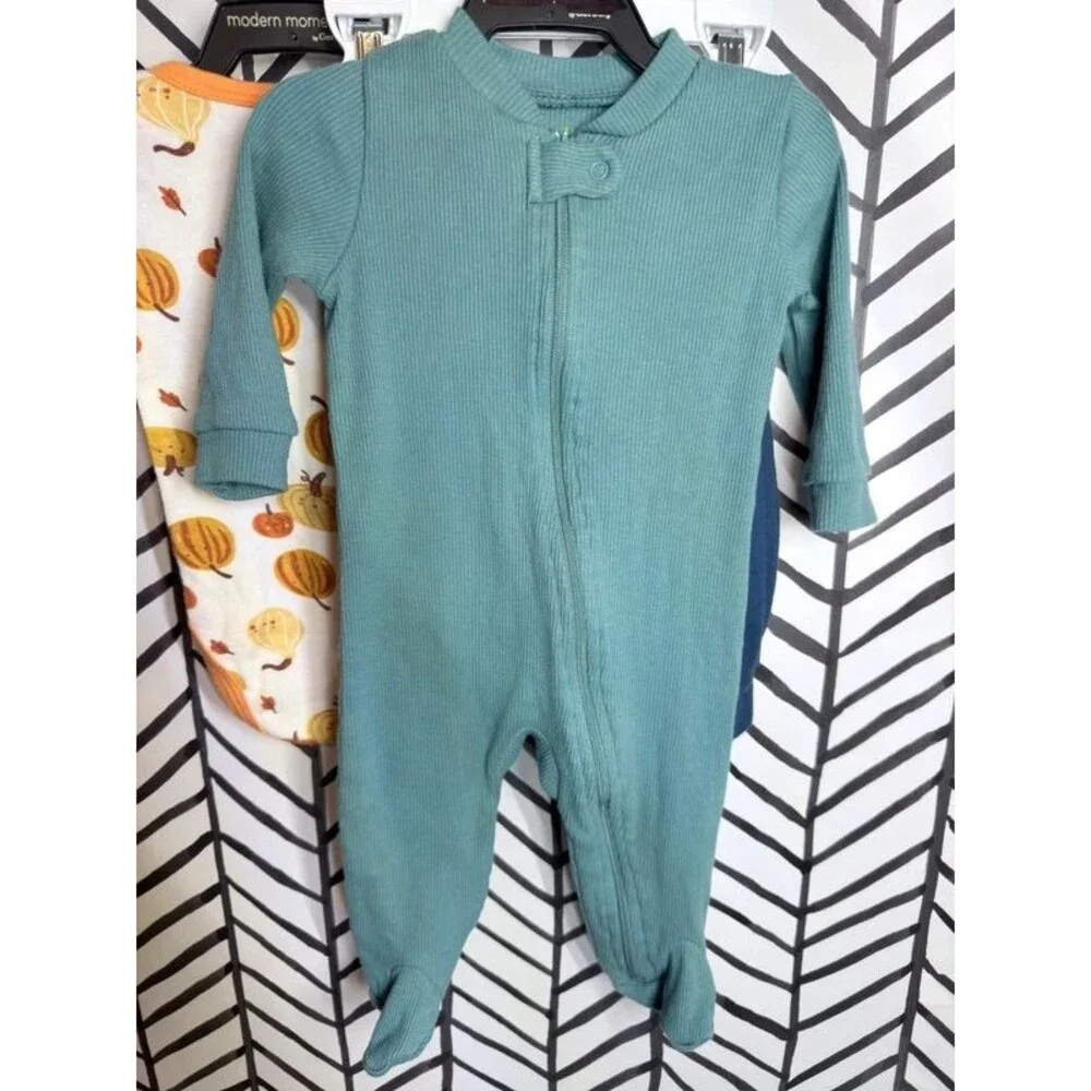 Chick Pea Blue Orange Pumpkin 3Pc Baby Boy Bundle 0-3M 7127
